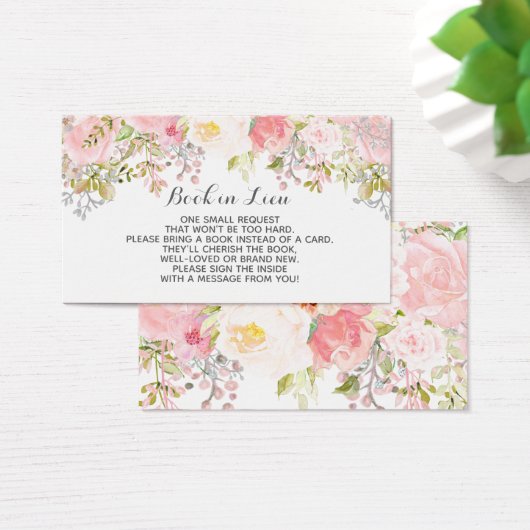 Book In Lieu Cards Watercolor flowers (Desk)