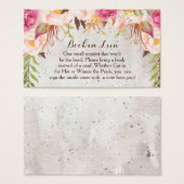 Book In Lieu Cards Watercolor flowers (Front & Back)