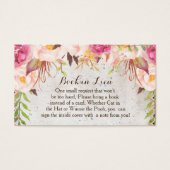 Book In Lieu Cards Watercolor flowers (Front)