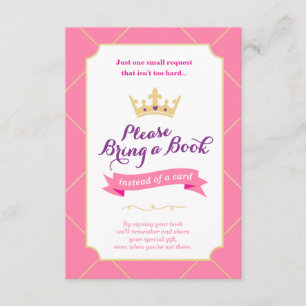 Book Instead of a Card Princess Baby Shower Girl