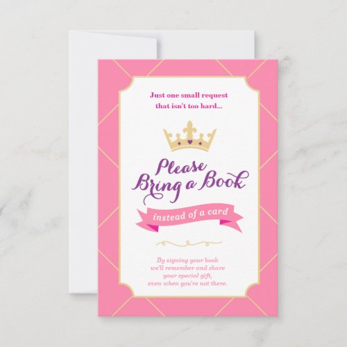 Book Instead of a Card  Princess Baby Shower Girl