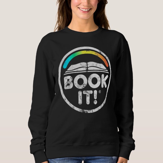 Book it childhood retro mens womens sweatshirt (Front)