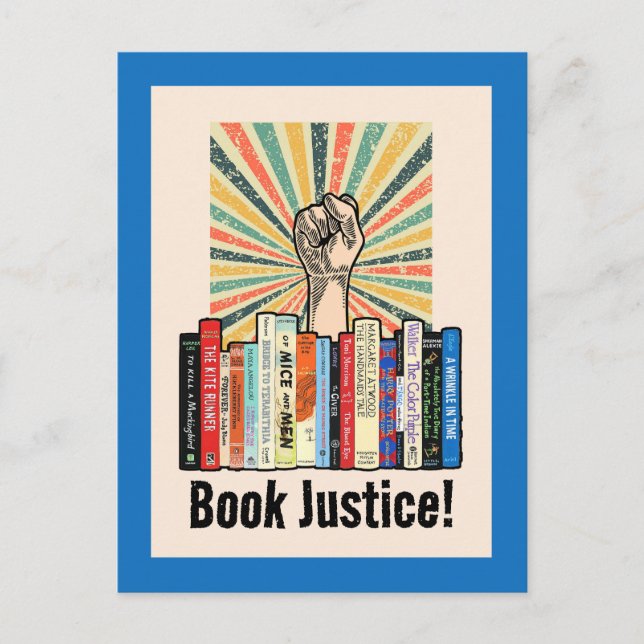 Book Justice! Postcard (Front)