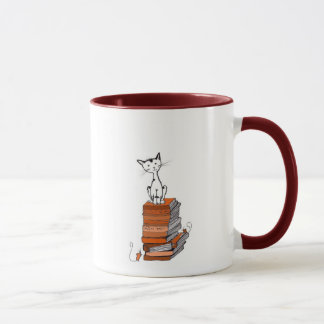 book kitty mug