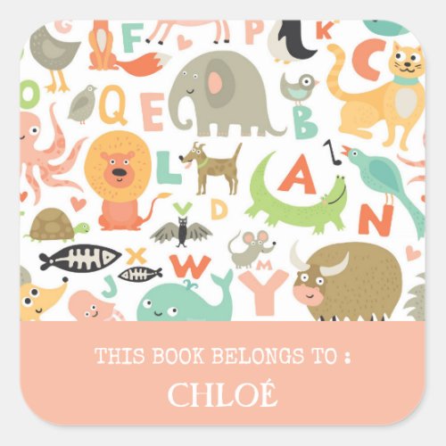 BOOK LABEL  CUTE ANIMALS  ALPHABET