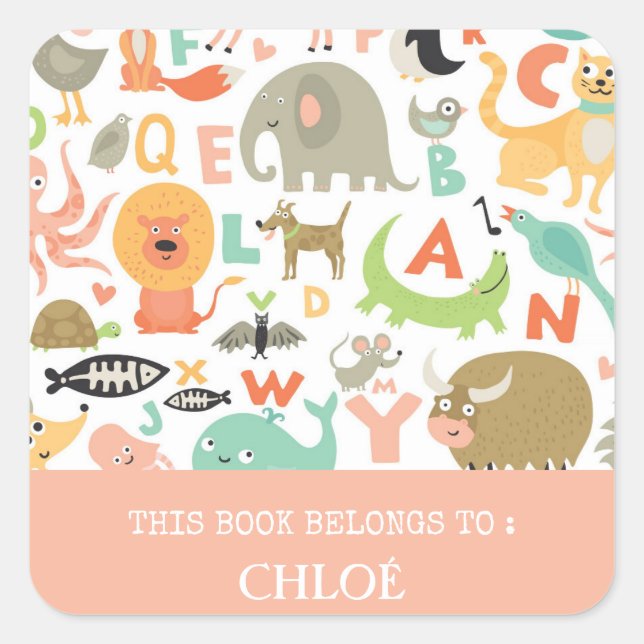 BOOK LABEL : CUTE ANIMALS & ALPHABET (Front)