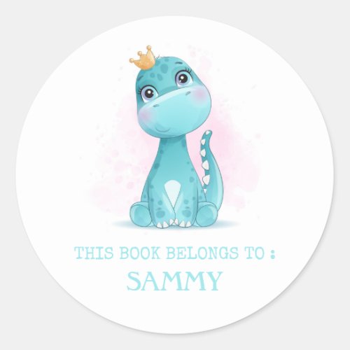 BOOK LABEL  CUTE BABY DINOSAUR