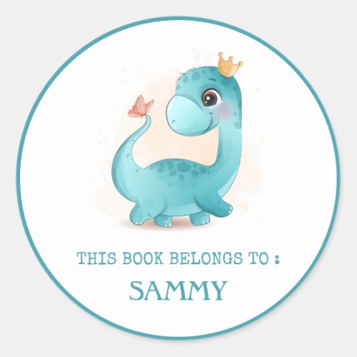 BOOK LABEL  CUTE BABY DINOSAUR