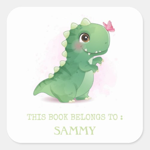 BOOK LABEL  CUTE BABY DINOSAUR