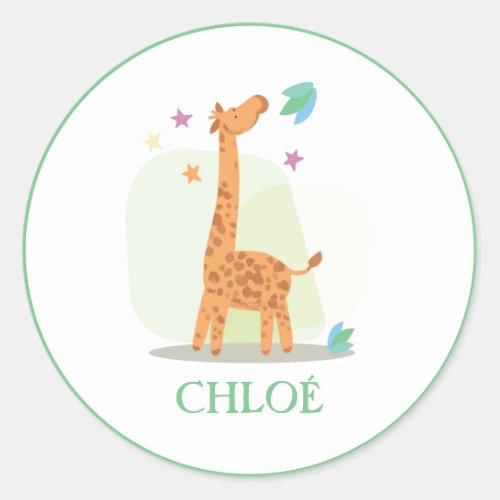 BOOK LABEL  CUTE BABY GIRAFFE