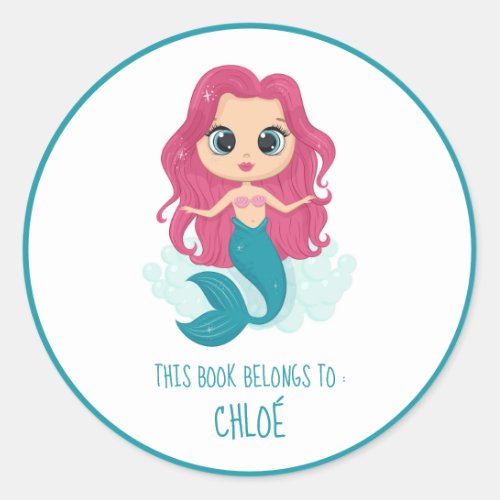 BOOK LABEL  CUTE BABY MERMAID