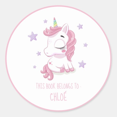 BOOK LABEL  CUTE BABY UNICORN