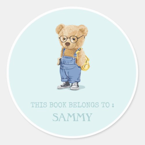 BOOK LABEL  CUTE TEDDY BEAR