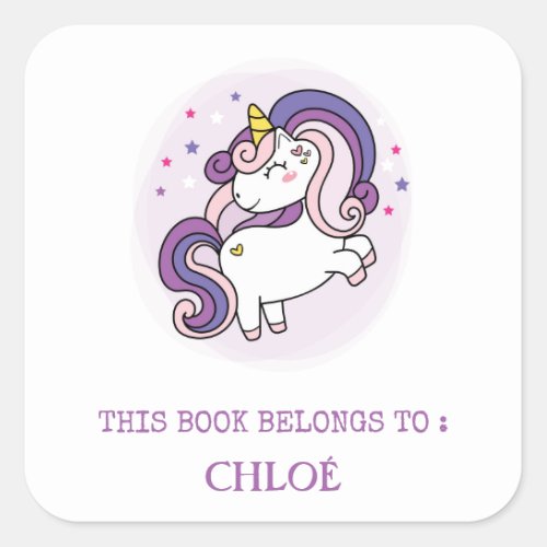 BOOK LABEL  UNICORN  STARS