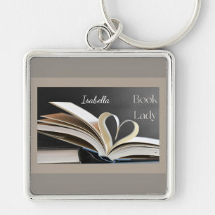 Book Lady, Personalzed Reading Hobby Gift for Her Keychain