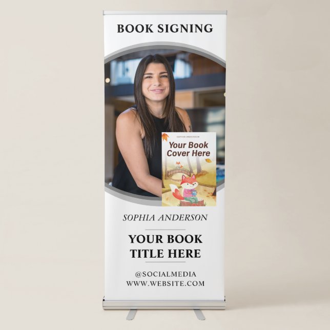 Book Launch Author Book Signing Promotional Retractable Banner (Front)