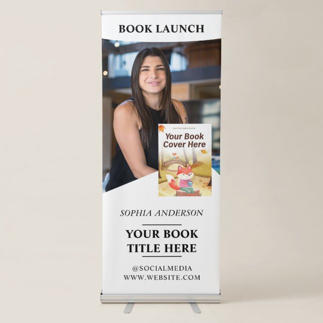 Book Launch Author Book Signing Promotional Retractable Banner (Front)