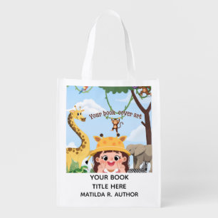 Book Launch Author Promotional Book Cover Grocery Bag