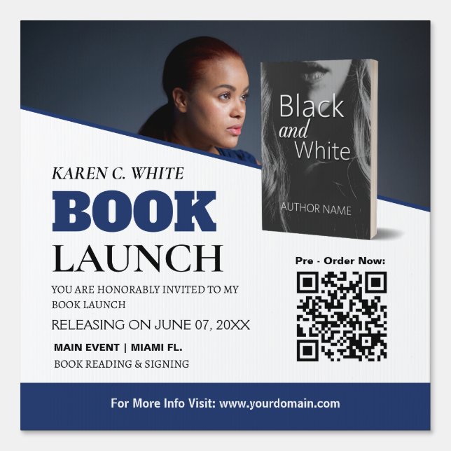 Book Launch Custom Yard Sign (Front)