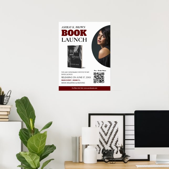Book Launch Editable Custom Poster (Home Office)