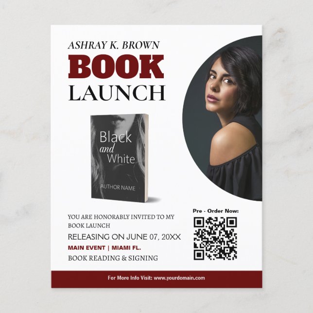 Book Launch Editable Flyer (Front)