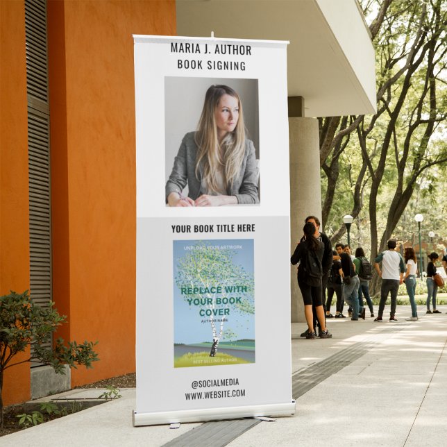 Book Launch Event Advertising Promotional Author Retractable Banner (Creator Uploaded)