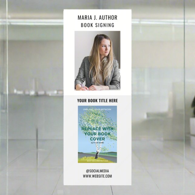 Book Launch Event l Author Photo Promotional Window Cling (Creator Uploaded)