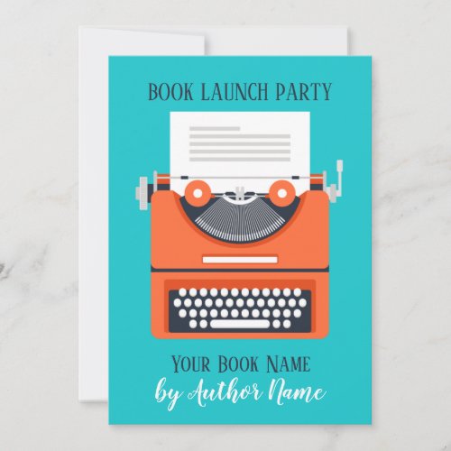 Book Launch Party Invitation Typewriter