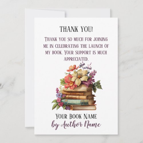 Book Launch Party Thank You Invitation