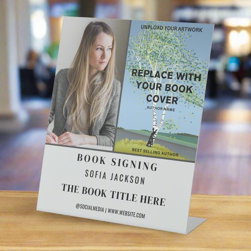 Book Launch Signing Photo Author Promotional  Pedestal Sign