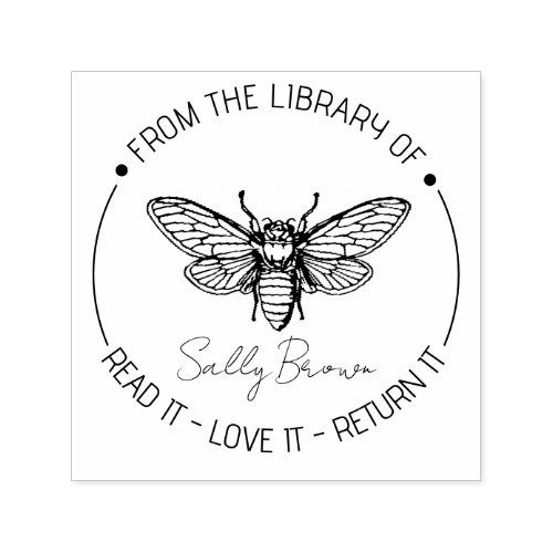 Book library bookplate book stamp Custom BEE