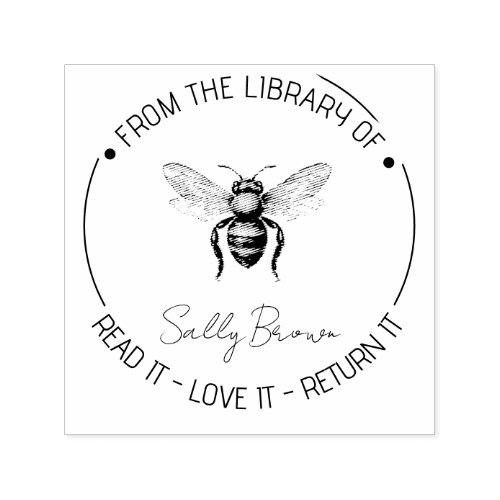 Book library bookplate book stamp Custom BEE