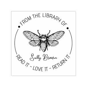 Book library bookplate book stamp Custom BEE