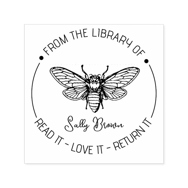 Book library bookplate book stamp Custom BEE (Design)