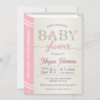 Book Library Storybook Girl Baby Shower Chic Pink