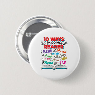 Book Lover 10 Ways to Become a Reader Button