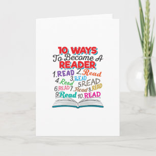 Book Lover 10 Ways to Become a Reader Card