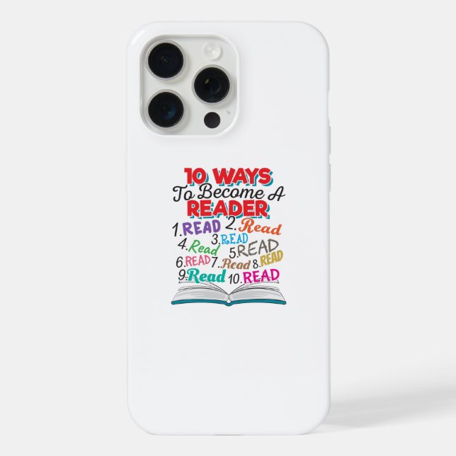 Book Lover 10 Ways to Become a Reader iPhone Case (Back)