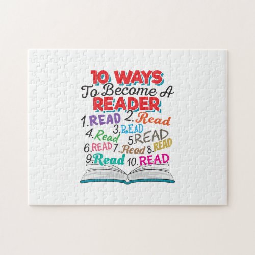 Book Lover 10 Ways to Become a Reader Jigsaw Puzzle