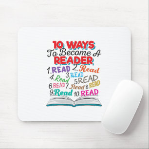 Book Lover 10 Ways to Become a Reader Mouse Pad