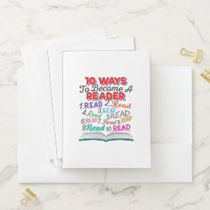 Book Lover 10 Ways to Become a Reader Pocket Folder