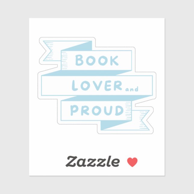 Book Lover and Proud Pastel Blue Retro Sticker (Sheet)