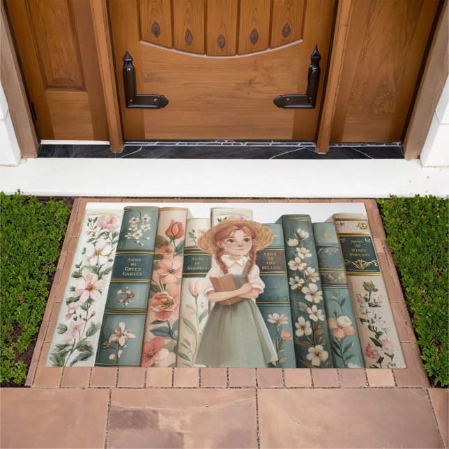 Book Lover | Anne of Green Gables | Floral Books Doormat (Outdoor)