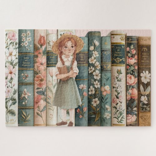Book Lover | Anne of Green Gables | Floral Books Jigsaw Puzzle