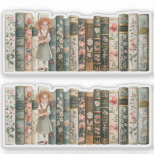 Book Lover Anne of Green Gables Floral Books Sticker