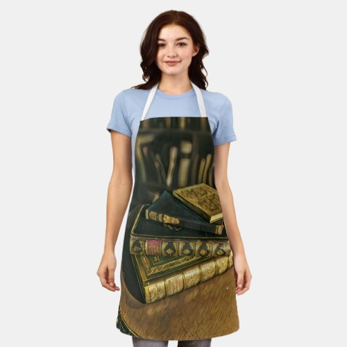 Book lover artwork apron