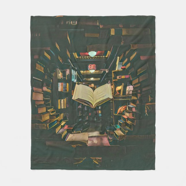 Book lover artwork fleece blanket (Front)