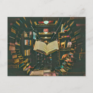 Book lover artwork postcard