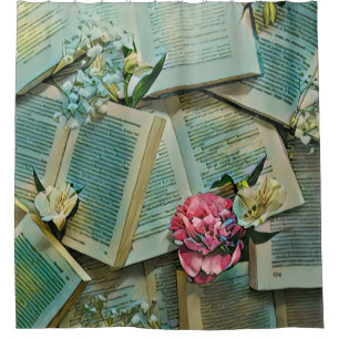 Book lover artwork shower curtain