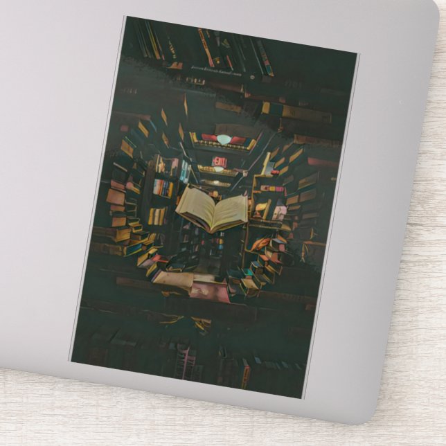 Book lover artwork sticker (Detail)